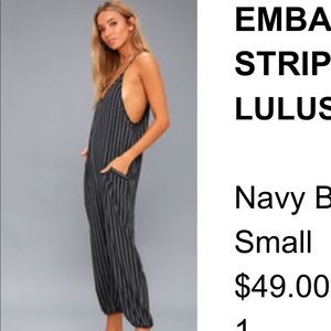 Navy Crop Jumpsuit